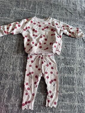 Zara Pink Cherry Print Matching Set